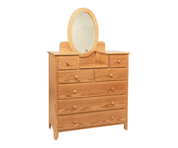 Scenic Shaker 7 Drawer Studio Chest with Oval Mirror